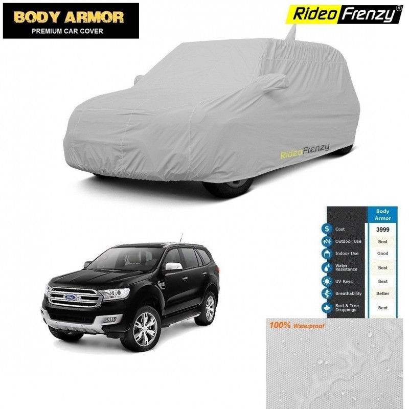 Buy Body Armor Ford Endeavour Car Cover with Mirror Pocket | 100% WaterProof | UV Resistant | No Color Bleeding
