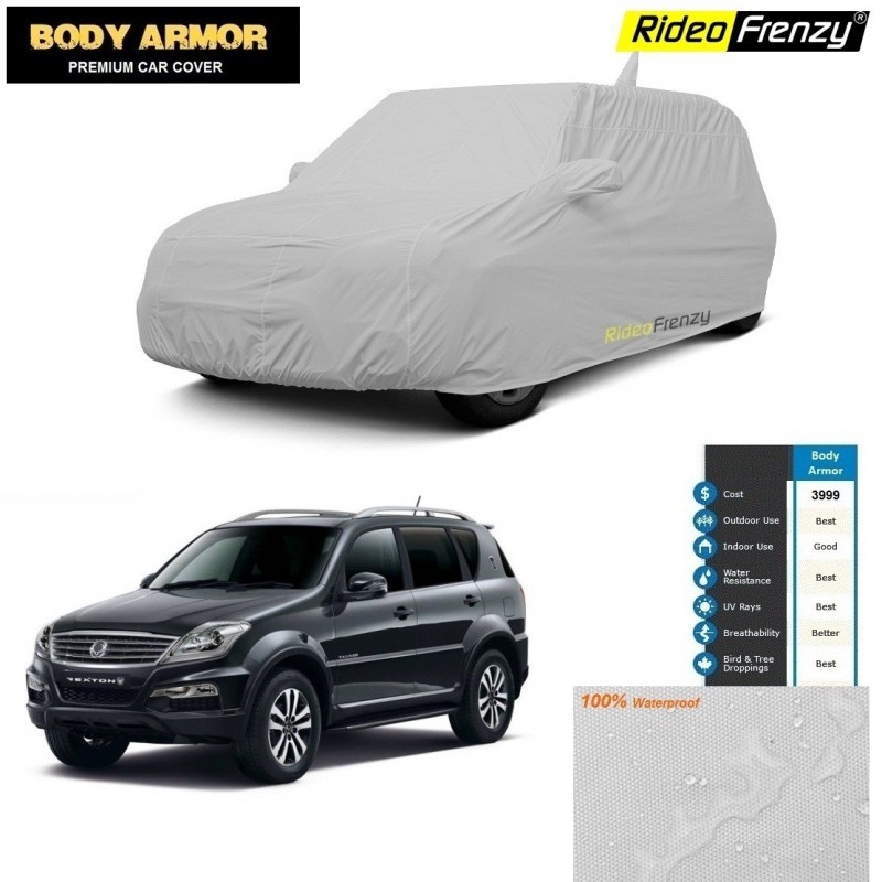 Body Armor Mahindra Rexton Car Cover with Mirror Pocket | 100% WaterProof | UV Resistant | No Color Bleeding