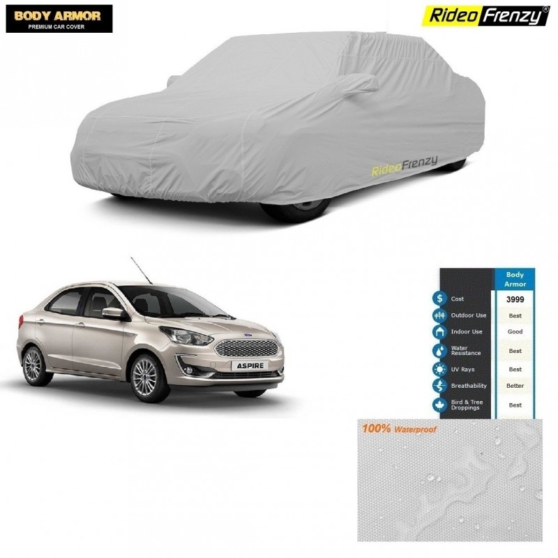 Buy Body Armor Figo Aspire Car Cover with Mirror Pocket | 100% WaterProof | UV Resistant | No Color Bleeding