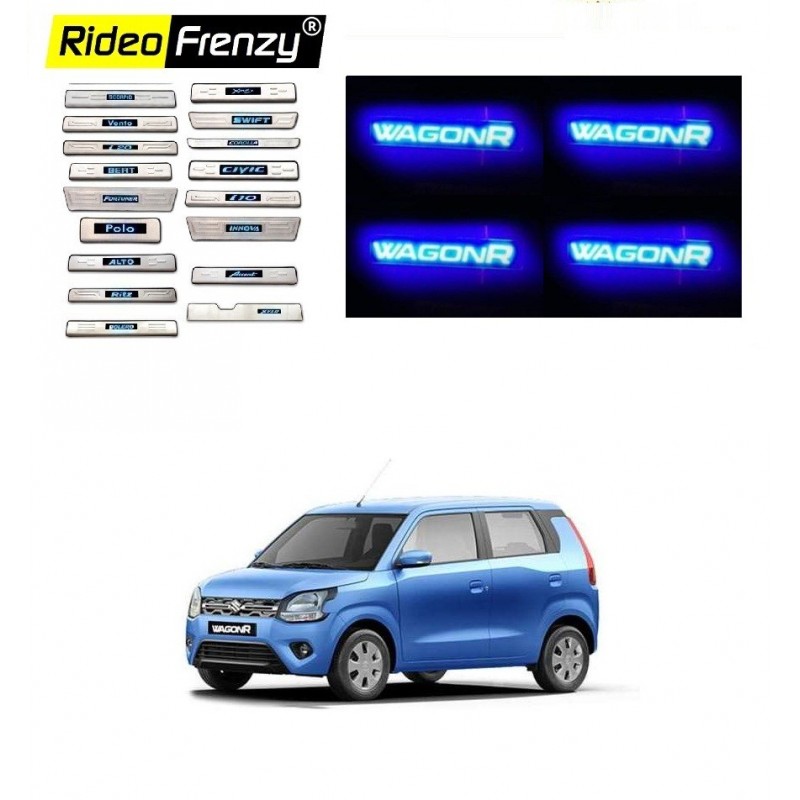 Buy Stainless Steel Scuff Plates for New Wagonr 2019 with Blue LED | Free Shipping
