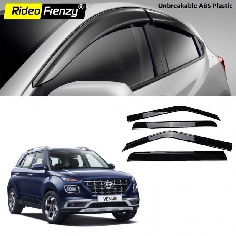 Buy Hyundai Venue Door Visors | ABS Plastic | Unbreakable Injection Molding online India