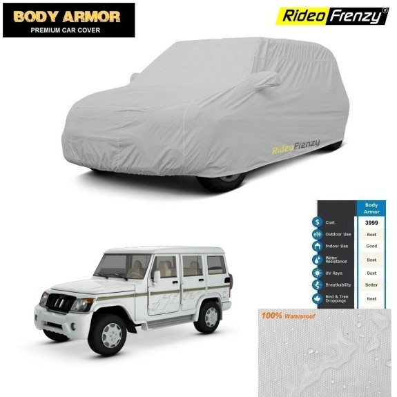 Body Armor Mahindra Bolero Car Cover with Mirror Pockets | 100% WaterProof | UV Resistant | No Color Bleeding
