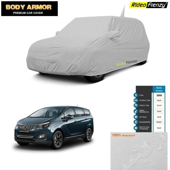 Body Armor Mahindra Marazzo Car Cover with Mirror & Antenna Pocket | 100% WaterProof | UV Resistant | No Color Bleeding