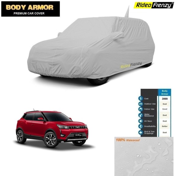 Body Armor Mahindra XUV300 Car Cover with Mirror & Antenna Pocket | 100% WaterProof | UV Resistant | No Color Bleeding