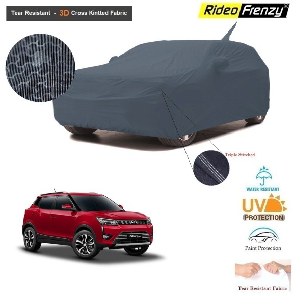 Mahindra XUV300 Body Cover with Antenna and Mirror Pockets | 3D Cross Knitted Fabric | UV & Tear Resistant