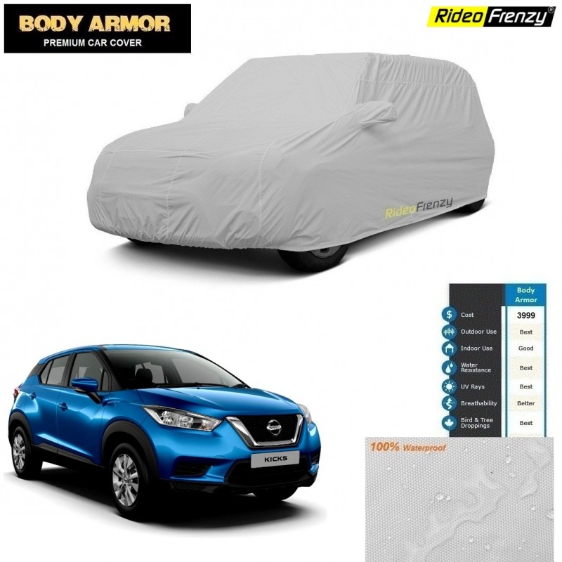 Body Armor Nissan Kicks Car Cover with Mirror & Antenna Pocket | 100% WaterProof | UV Resistant | No Color Bleeding