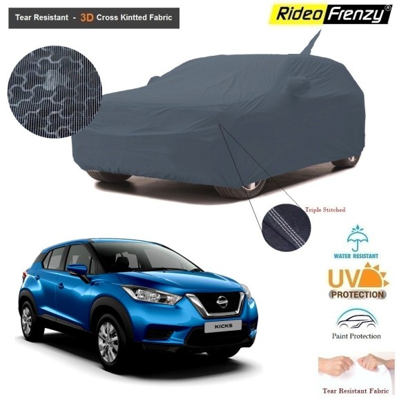 Nissan Kicks Body Cover with Mirror Pockets | 3D Cross Knitted Fabric | UV & Tear Resistant