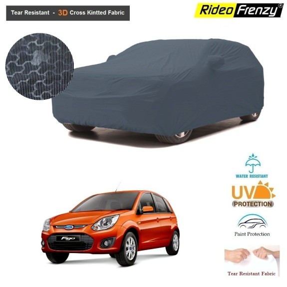 Premium Quality Ford Figo Old Model Body Cover with Antenna and Mirror Pockets | 3D Tear Resistant Breathable Fabric