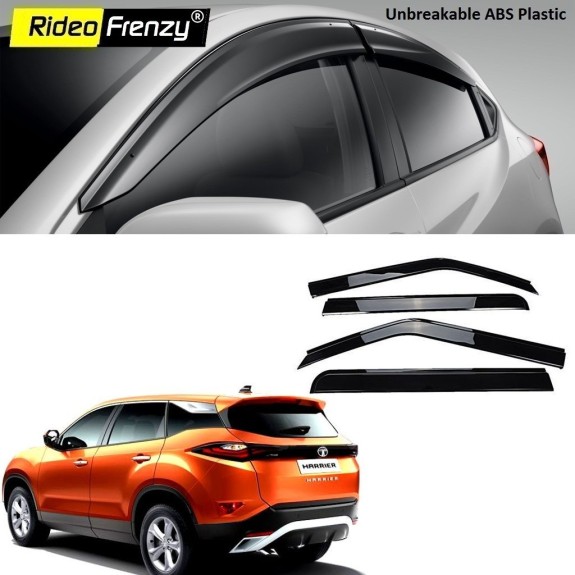 Buy Tata Harrier Door Visors ABS Plastic | Unbreakable Injection Molding at low prices-RideoFrenzy