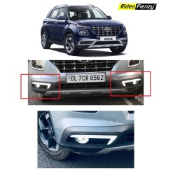 Hyundai Venue Led DRL Day Time Running Lights with Fog Lamps | Matrix Type Turn Indicator Signal