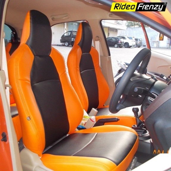 Original Pattern Honda Car Seat Covers | Premium Tan-Black Art Leather