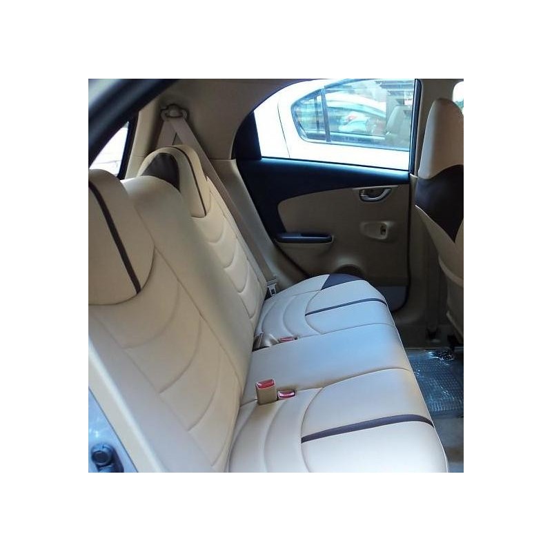 Buy Original Pattern Honda Beige Car Seat Covers | Premium Art Leather for Brio , Amaze and Mobilio