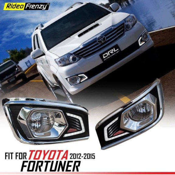 Toyota Fortuner 2012-2015 Led DRL Day Time Running Lights | Matrix Type Turn Indicator Signal