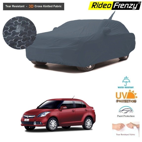 Maruti Swift Dzire Body Cover with Antenna and Mirror Pockets | 3D Cross Knitted Fabric | UV & Tear Resistant