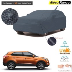 Hyundai Creta Body Cover with Antenna and Mirror Pockets | 3D Cross Knitted Fabric | UV & Tear Resistant