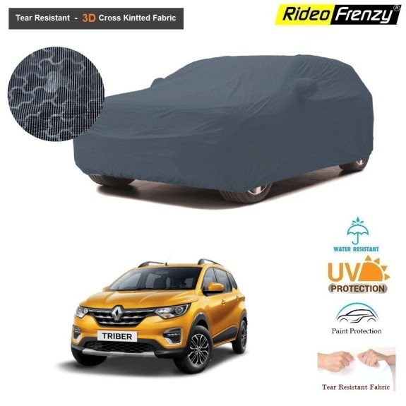 Renault Triber Body Cover with Mirror Pockets | 3D Cross Knitted Fabric | UV & Tear Resistant