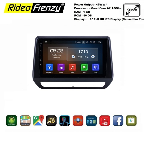 Buy Renault Triber Android Double Din Stereo System With Inbuilt Bluetooth | 9 inch Touch Screen | GPS Navigator