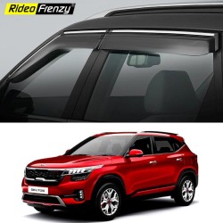 Kia Seltos Chrome Line Door Visors | Unbreakable ABS Plastic