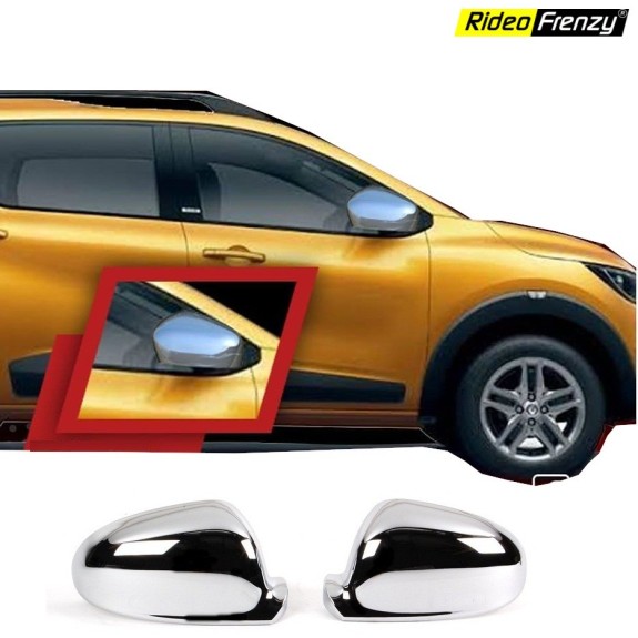 Renault Triber Chrome Mirror Garnish Covers | Triple Layer Chrome Finish