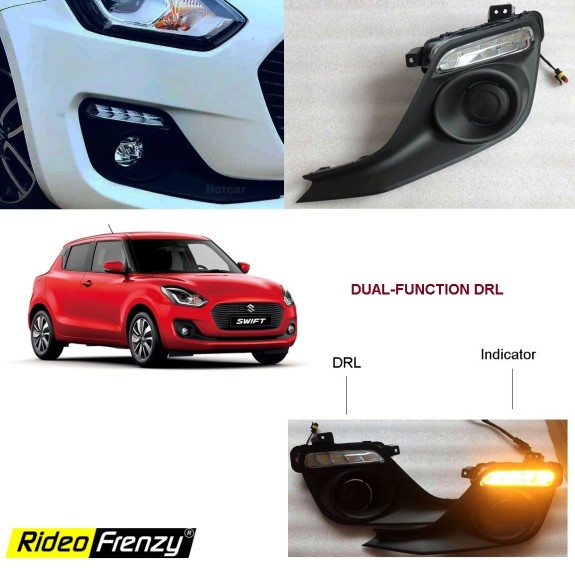 Buy New Swift 2018 | 2019 | 2020 Dual Function Led DRL Day Time Running Lights | Matrix Type Turn Indicator Signal
