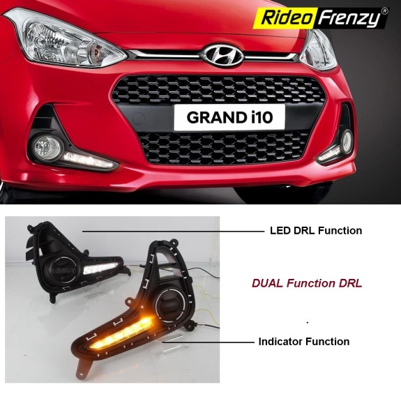Buy New Grand i10 Dual Function Led DRL Day Time Running Lights | Matrix Type Turn Indicator Signal