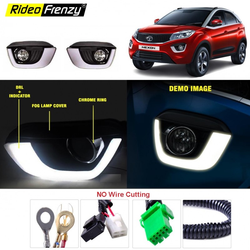 Buy Tata NEXON Dual Function Led DRL Day Time Running Lights with Fog  Lights