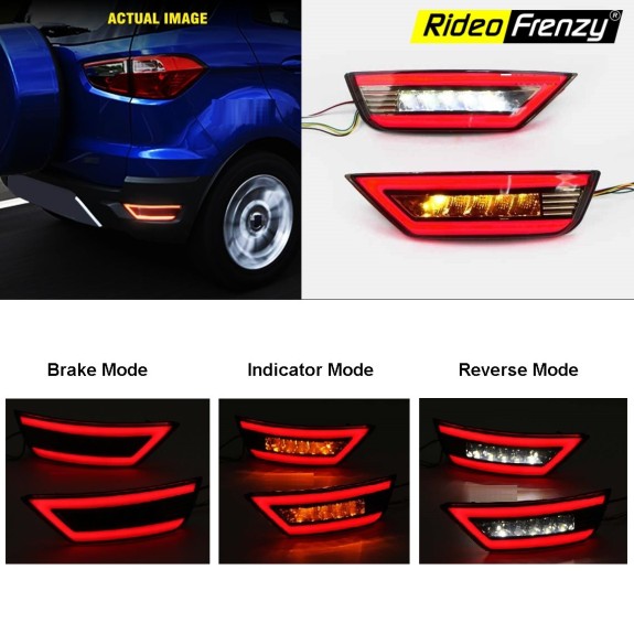 Buy Ford Ecosport 4 in 1 Back Bumper Reflector LED Light | Four Functions - Parking, Braking, Indicators & Reverse Light