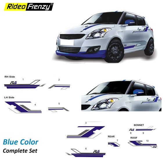 Buy Maruti Swift RS Body Graphics Stickers | Complete Set | RS Original OEM Type