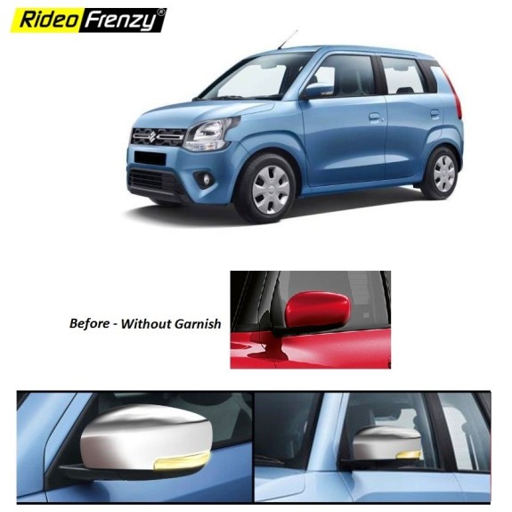 Buy New WagonR 2019 | 2020 Chrome Blinking Side Mirror Garnish Covers with Indicators | Specialized ABS Material