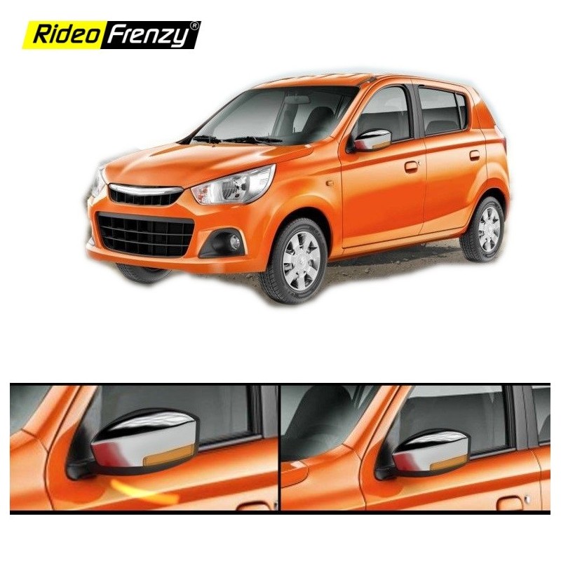 Buy New Maruti Alto K10 Chrome Blinking Side Mirror Garnish Covers with Indicators | Specialized ABS Material