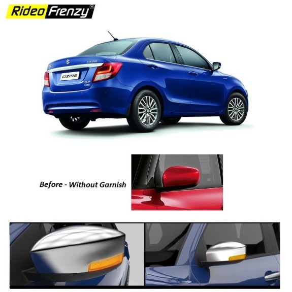 Buy New Dzire 2017 - 2020 Chrome Blinking Side Mirror Garnish Covers with Indicators | Specialized ABS Material