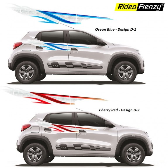 Buy Renault Kwid Side Body Graphics Stickers | Complete Set for Both Sides