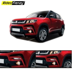 Buy Vitara Brezza Black Chrome line Bumper Protectors Guards | Original OE Type