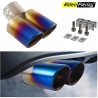 Buy Multi Color Racing Style Dual-Tip Zig Zag Chrome Heavy Duty Exhaust Muffler online India