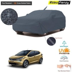 Tata Altroz Body Cover with Antenna and Mirror Pockets | 3D Cross Knitted Fabric | UV & Tear Resistant