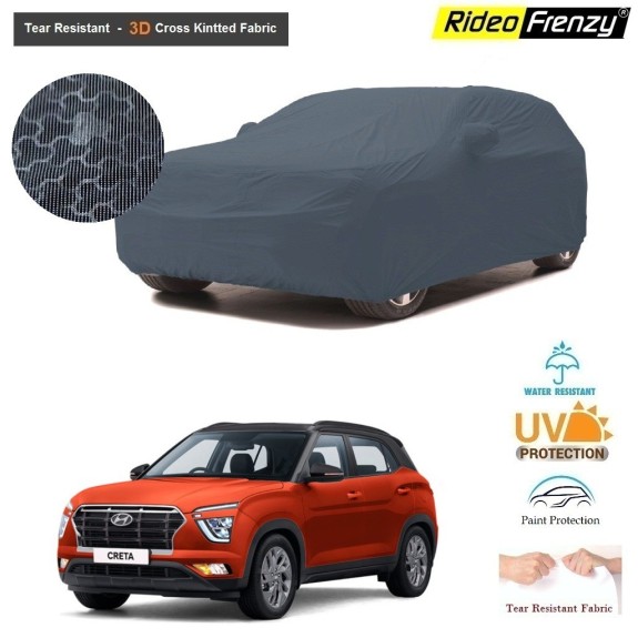 Buy Hyundai Creta 2020 Body Cover with Mirror Pockets | 100% UV Protection & Dustproof | 3D Tear Resistant Fabric