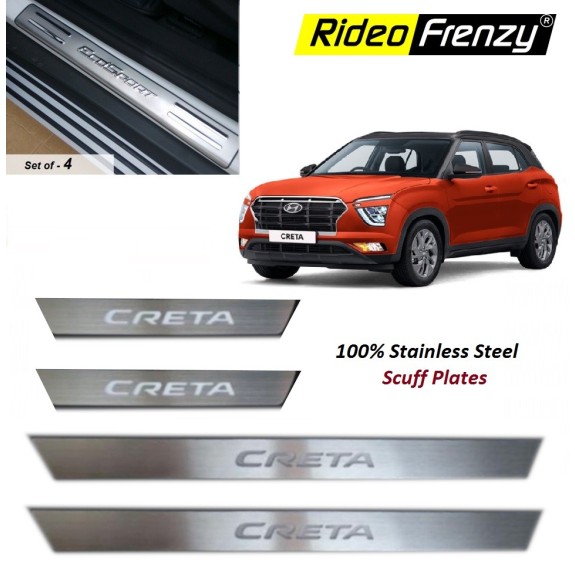 Buy Hyundai Creta 2020 Stainless Steel Door Scuff Sill Plates | 100% Rustfree Guarantee