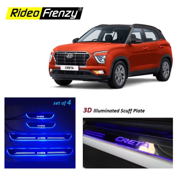 Buy Hyundai Creta 2020 3D Power LED Illuminated Sill/Scuff Plates | Anti-Rust Running Protection