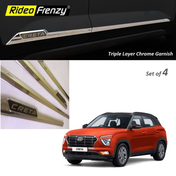 Buy Hyundai Creta 2020 Chrome Door Side Beading Garnish  | Orignal Creta 2020 Car Accessories & Parts