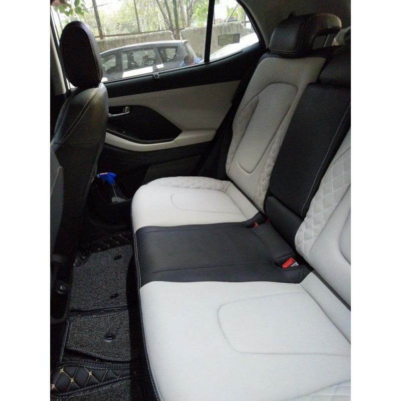 Hyundai Creta 2020 Stallion Leather Seat Covers Skin Fit Tailor Made Stitching 14mm Evlon Foam - Honda Civic Hatchback Seat Covers 2020