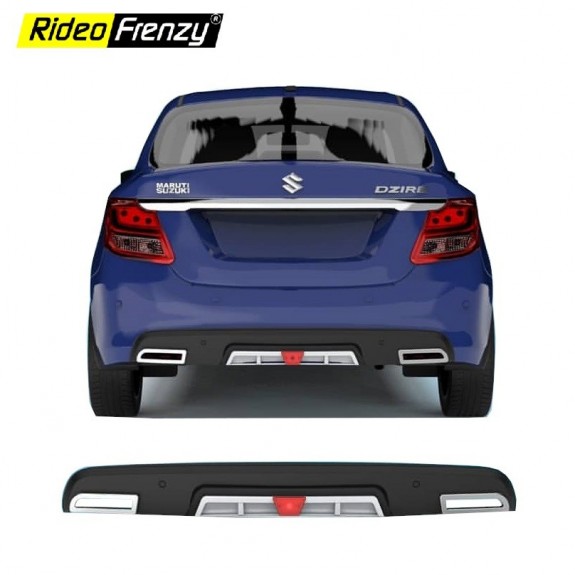 Buy Sporty Bumper Skirt Diffuser for New Dzire 2017 Onwards with LED Stop Light