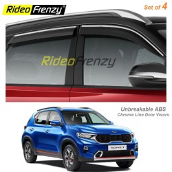 Buy Kia Sonet Chrome Line Door Visors | Unbreakable ABS Plastic | Online India Rideofrenzy