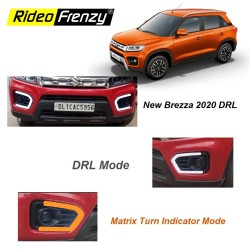 Buy Vitara Brezza 2020 Dual Function Led DRL Day Time Running Lights | Matrix Type Turn Indicator Signal