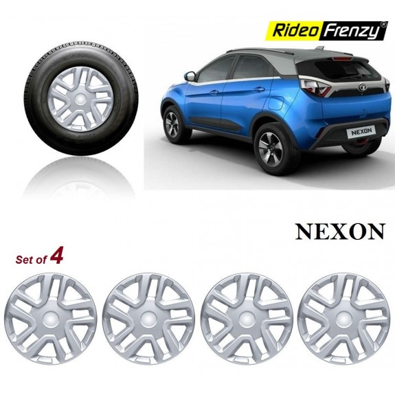 Buy Tata NEXON Wheel Covers Cap | ABS plastic | Silver Color OE Type