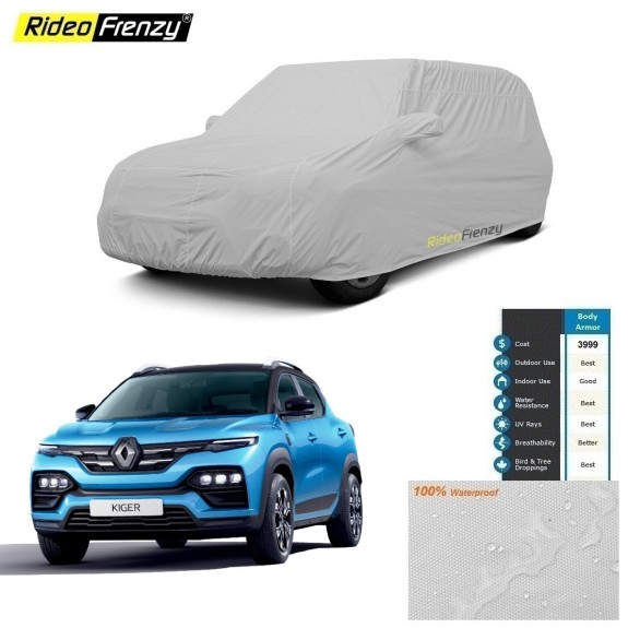 Buy Renault Kiger Car Cover with Side Mirror Pocket | 100% Waterproof | UV Resistant | Dustproof | No Color Bleeding
