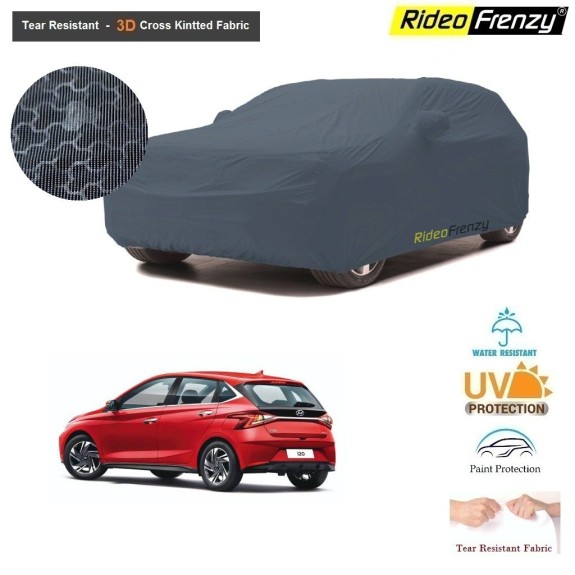 Buy All New i20 Elite 2021 Car Body Cover with Mirror Pockets | 100% UV Protection & Dustproof | 3D Tear Resistant Fabric