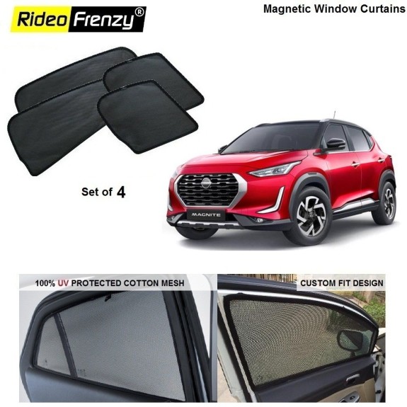 Buy Nissan Magnite Magnetic Window Sunshades | 90% Heat Isolation