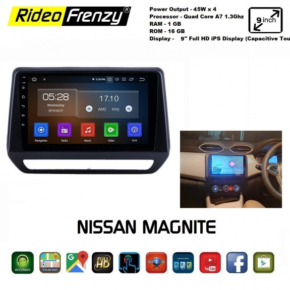 Buy Nissan Magnite Android Double Din Stereo System With Inbuilt Bluetooth | 9 inch Touch Screen | GPS Navigator
