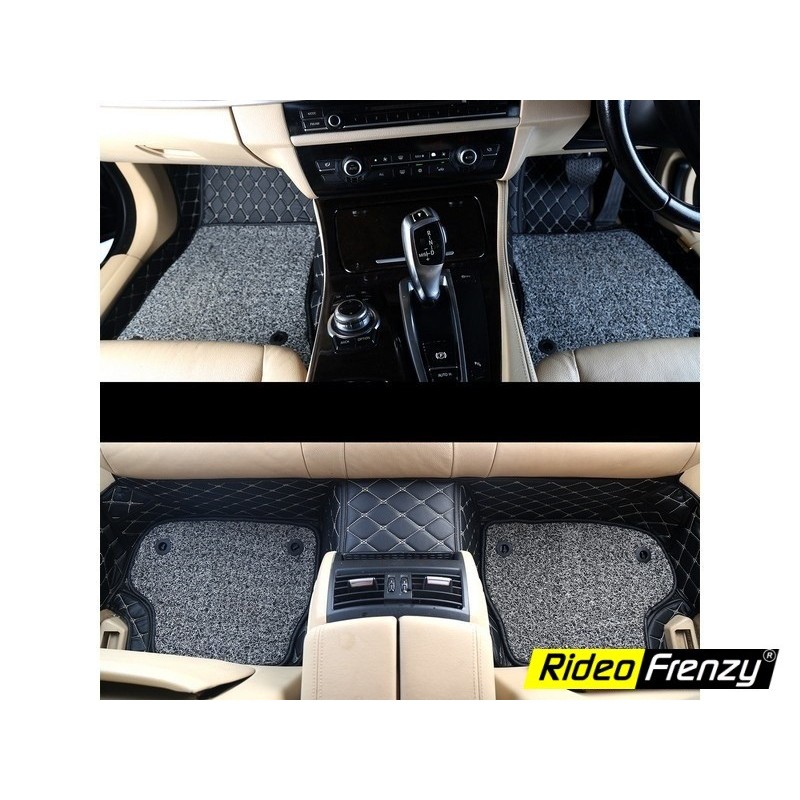 Hyundai Elite I20 2020 7d Nappa Leather Luxury Floor Mats Full Coverage Anti Slip Velcro Sticky Back - Nappa Leather Seat Covers For I20 Elite