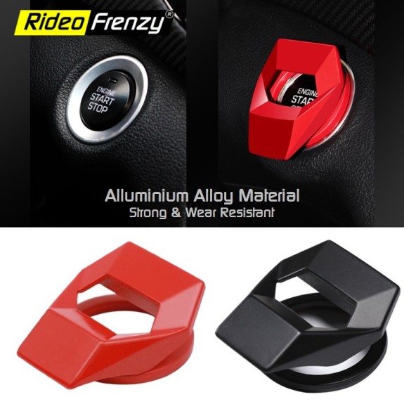 Aluminum Alloy Lambo Style Start Stop Push Button Ring Cover Cap for Interior Decoration